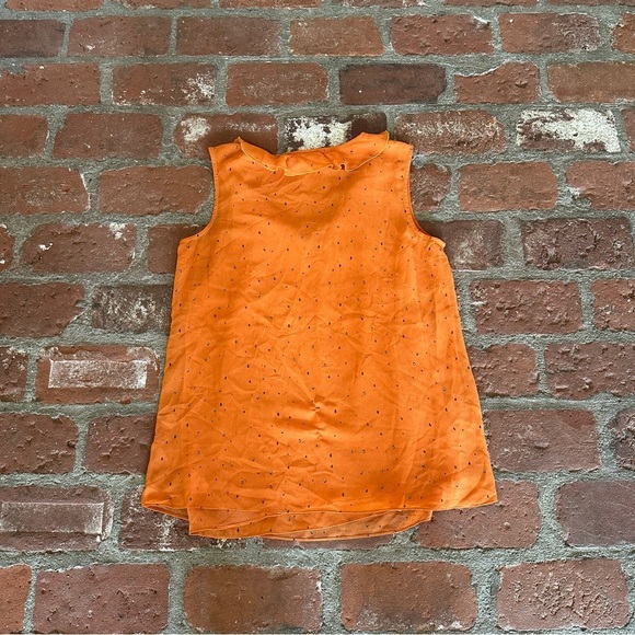 CAbi Orange Sprinkle Size M Top Double Layer Chiffon Sleeveless V-Neck blouse - Picture 11 of 16